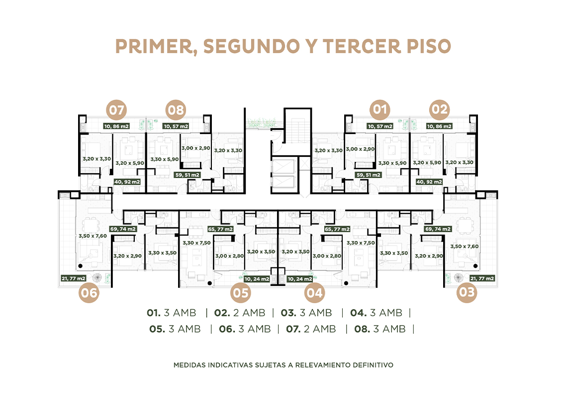 Piso 1, 2 y 3